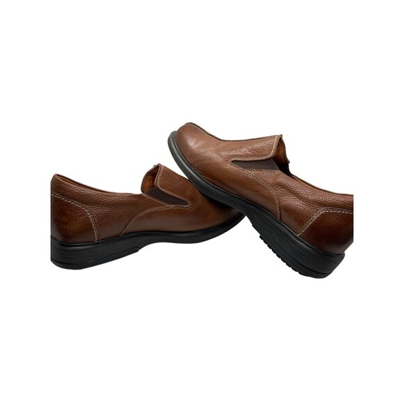 Gravity Defyer Mens Brown Leather Slip-On Shoes Loafers TB8053B Size 9 - Picture 5 of 7